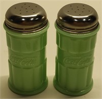 Coca-Cola Jadeite Color Salt & Pepper