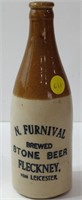 N. Furnival Leicester Stoneware Ginger Beer Bottle