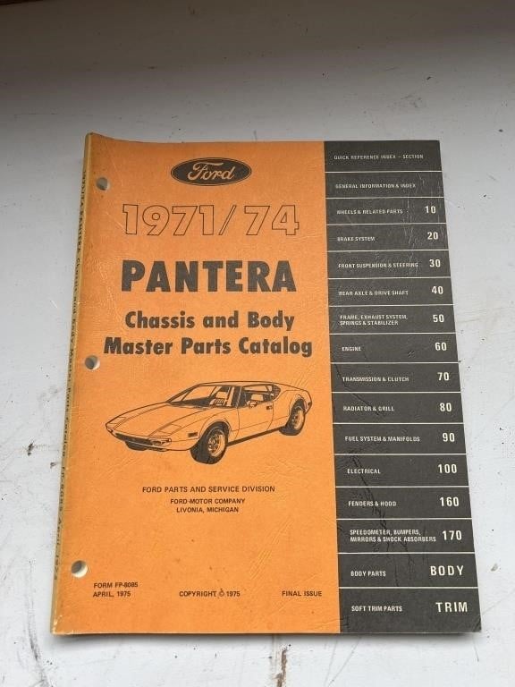 1971-1974 Ford Pantera - Chasis & Body Master