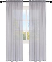 Lofus Sheer Window Curtains, Rods Pocket Voile