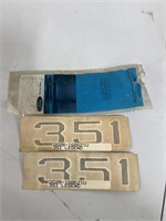 NOS Ford 1970 Mustang 351 hood decal set