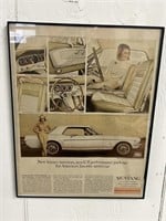 Vintage framed ford Mustang magazine