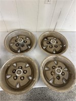 1970 - 1973 Ford Mustang hubcaps DAMAGED SEE