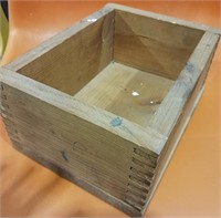 Wooden box with finger jointed corners