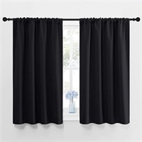 Black Curtains and Drapes 48 inches Long, Privacy