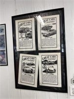 Framed paper advertisements ford Mustang Cobra