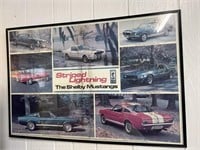 Vintage Framed Shelby Mustang poster