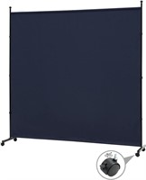 6FT Panel Room Divider with Wheels, Blue