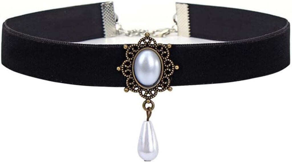 Vintage Black Velvet Choker Necklace for Women