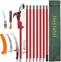 26Ft Tree Pole Pruner Manual Saw (Red) 27Ft