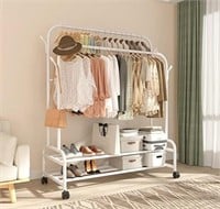 Sturdy Metal Double Rodding Clothes Rack With