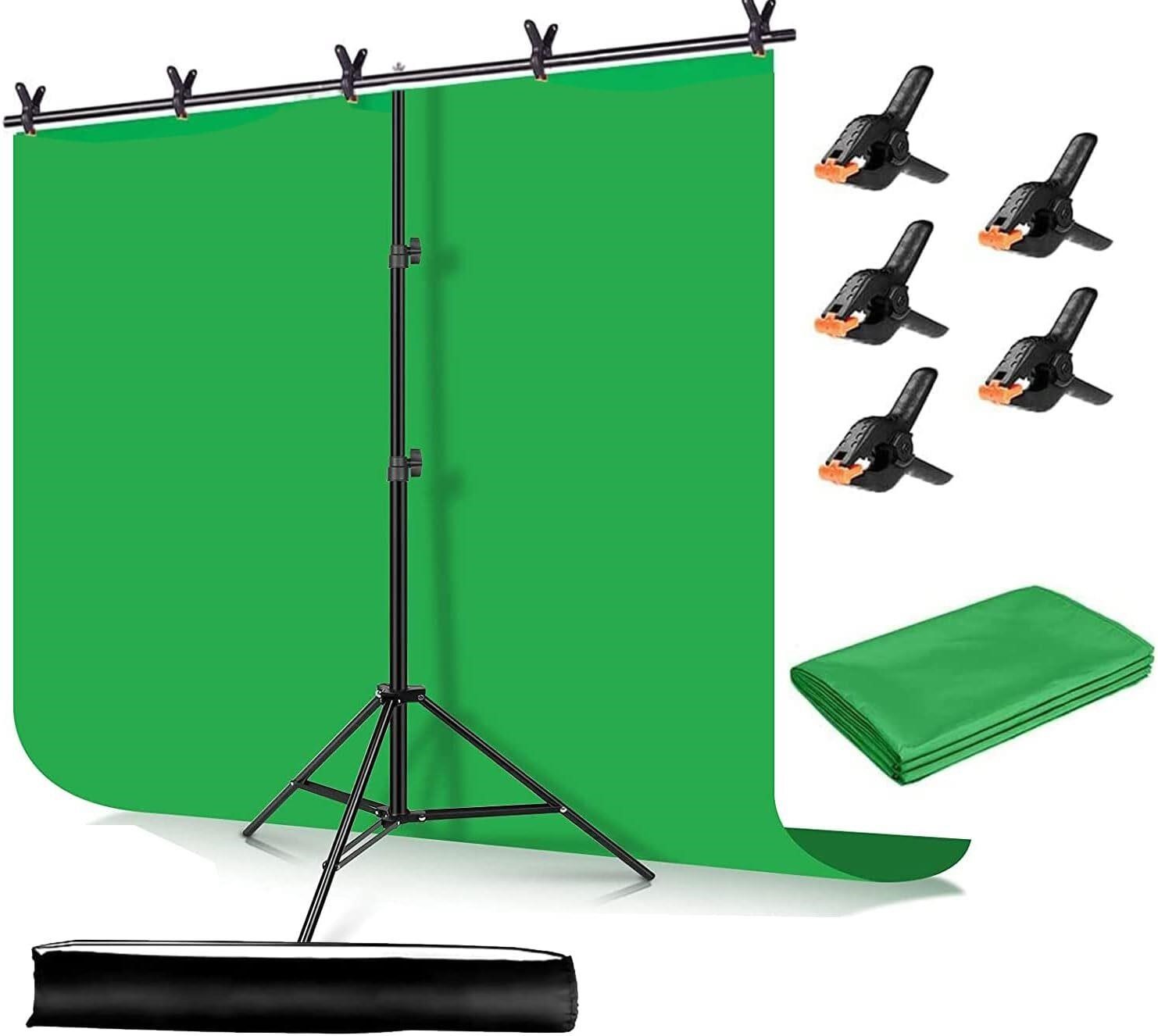 YELANGU 6.5X5ft Green Screen Backdrop Kit