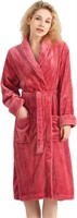 NEWCOSPLAY Women's Fleece Bathrobe Plush Soft