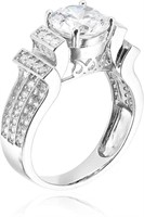 Decadence Sterling Silver Round Cut Tiered Pave  R