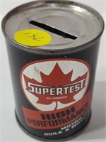 Supertest Tin Coin Bank w/ Contents