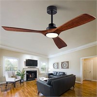 52" Wood Ceiling Fan with Lights Remote