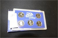 2001 US mint state quarter proof set (display)