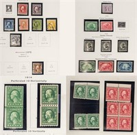 1908-1919 USA Postage Collection 4 Pages 31 Stamps