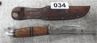 VINTAGE WESTERN FIXED BLADE KNIFE WITH SHEATH