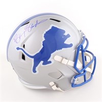 Autographed Barry Sanders Lions Helmet