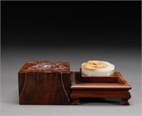 Hetian jade seal box of Qing Dynasty