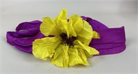 Vintage  Accessory Purple Waist Tie Yellow Flower