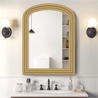 Gold Arch Mirror, 22x30 with Beaded Frame