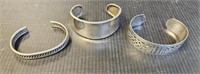 3 Sterling Silver Jewelry Bangle Bracelets