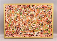 American Oil on Canvas Signed Jackson Pollock