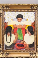 Mexican OOB Signed Diego Rivera FINE ART T.EATON