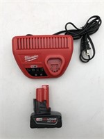 2 Pc Milwaukee M12  Charger and M12 Battery FULLY