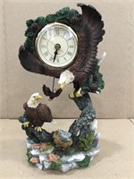 Vintage Bald Eagle Figurine Clock