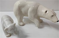 2 Polar Bear Figurines