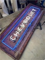 1950's Chevy Tailgate with 2-Color Neon Sign