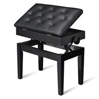 AW Adjustable Height Piano Bench Stool PU Leather