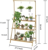 Jolino Bamboo 3-tier Hanging Plant Stand With Pot