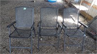 3 Metal Patio Chairs