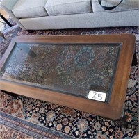 GLASS ENLAYED COFFEE TABLE