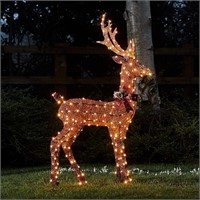 Lights4fun, Inc. 4ft Brown Glitter Stag Reindeer