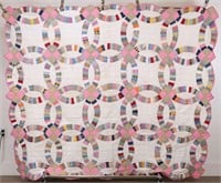Pink Double Wedding Ring Quilt