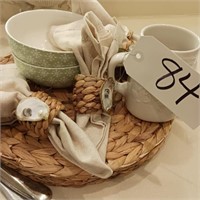 OYSTER SHELL NAPKIN RINGS, PLACE MATS