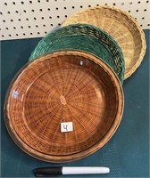GLASS PIE PLATE AND BASKETS