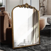 WAMIRRO Arched Mirror,Gold Traditional Vintage Or