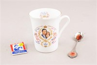 British Charles & Diana Porcelain Mug & Spoon