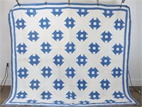 Blue & White Monkey Wrench Quilt