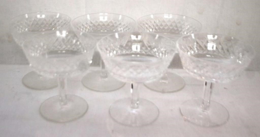 6 Waterford Glasses - 4.25 tall