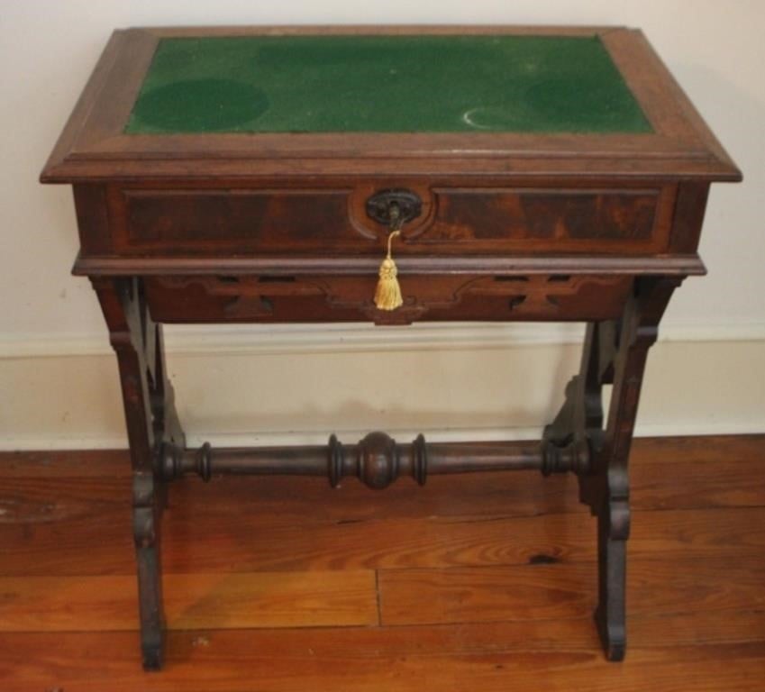 Victorian Walnut Carved Writing Desk
