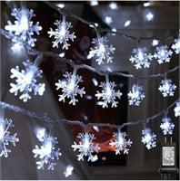 ($39) Snowflake Christmas String Lights, 100 LED