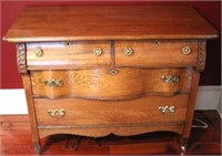 Antique Oak 2 over 2 Drawer Dresser