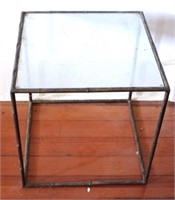 Glass Top Side Table - 19.5 x 17 x 17